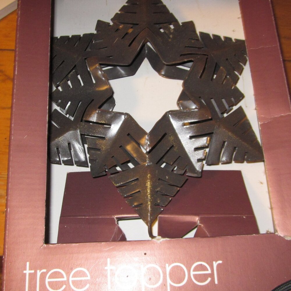 Vtg Birch Retreat copper christmas rustic decor star for the tree new in box